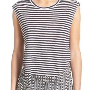 Rebecca Minkoff Gemini fringe linen tank, M